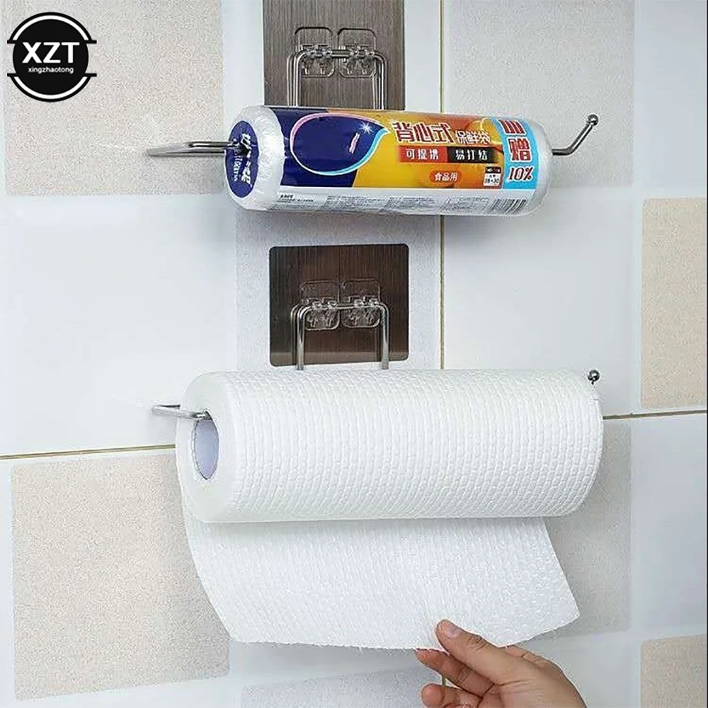 Kitchen Toilet Paper Holder Tissue Holder Hanging Bathroom Toilet Paper Holder Roll Paper Holder Towel Rack Storage Rack