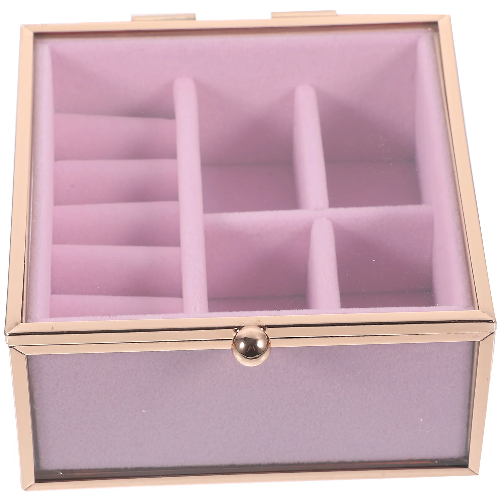 

Small Clear Jewelry Storage Box Portable Vanity Case Compact Lipstick Earring Necklace Holder Travel Organizer