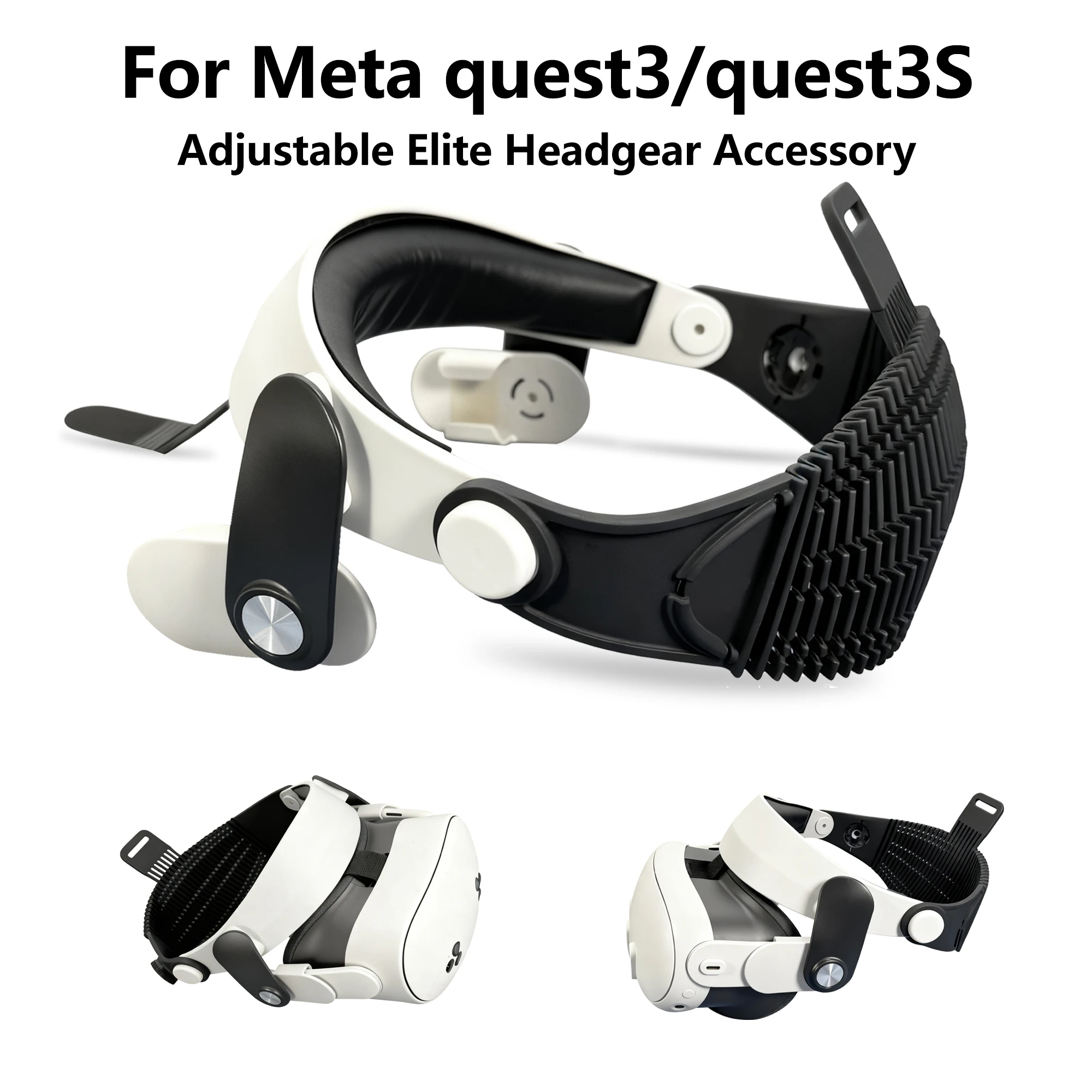 Adjustable Elite Head Straps for Meta Quest 3/Quest 3S Breathable