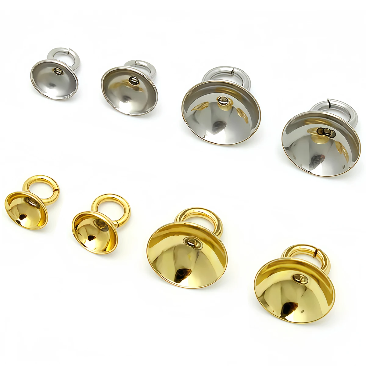 20 Stück Edelstahl-Anhängerhalter, Perlen-Endkappen, Verschlüsse, Charms, Verbindungsstücke 4/6/8/10mm für Perlenkappen, DIY-Schmuckherstellungszubehör – Detail 4