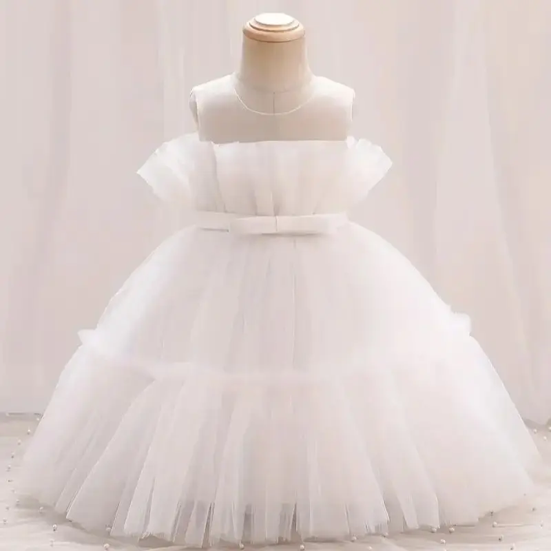 

Gorgeous Toddler Baby White Tutu Princess Dress For Girls 1st Year Baptism Birthday Gala Bridesmaid Wedding First Communion Gown