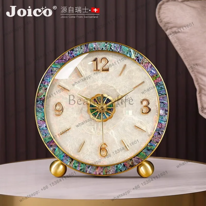 Ornament Modern light luxury high-end color shell living room desktop TV cabinet clock decoration