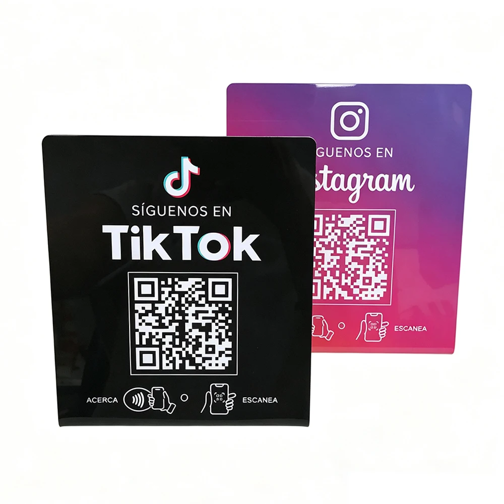 13.56Mhz Programmable QR code Social Media Review Stand Tiktok Ins Card NFC Station Table