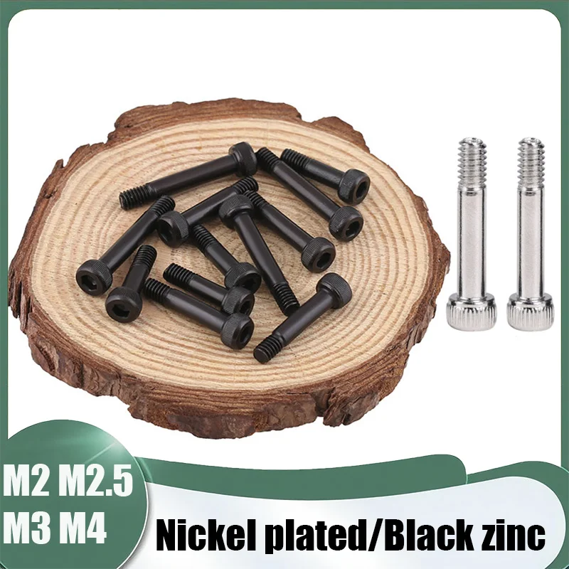 10/20/30Pcs Nickel Plating/Black M2 M2.5 M3 M4 Partially Threaded Hex Socket Screws Grade 12.9 Cap Head Half Thread Allen Bolt