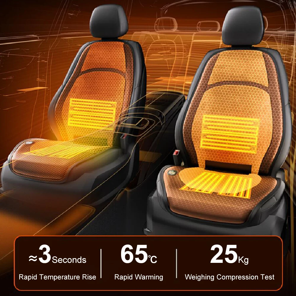 

Car Heated Seat Cover Fleece Winter 12V Car Heating Cushion Breathable Car Seat Cover Car Electric Heated Seat Cars Interior