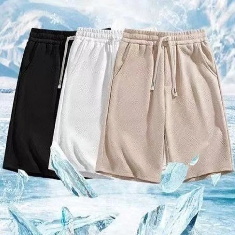 

Мужские шорты, повседневные брюки, летние тонкие, универсальные, свободного кроя, с узкими ремешками, прямые, брюки-капри для мужчин.