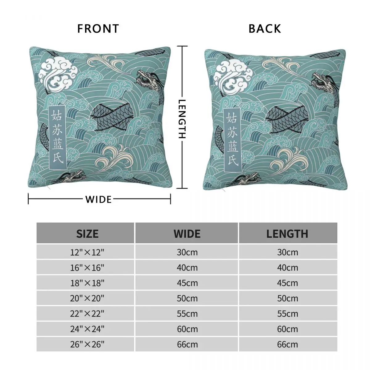 Gusu Lan Sect The Untamed Pillowcase Polyester Linen Velvet Printed Zip Decorative Pillow Case Car Cushion Cover