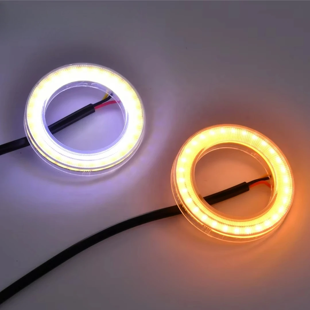 Light Emitting Diode Angel Eye 50mm Motorcycle Light COB Ring Waterproof White/Yellow Ring Light Logo Backlight