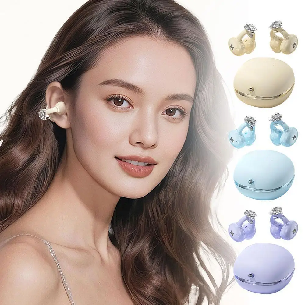 

Wireless Clip On Open Ear Headphone With Earrings Ergonomic Earbuds WirelessOpen Small Ear Sports Bluetooth Earbuds Clip-On O7M1