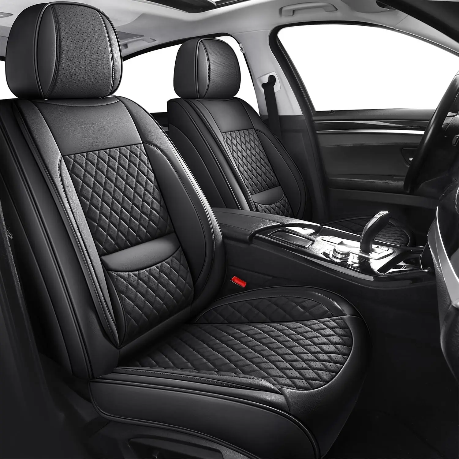 

2PCS Front Seat Covers,Full Coverage Car Covers Leather Car Protector Automotive Covers Universal Vehicle Cushion