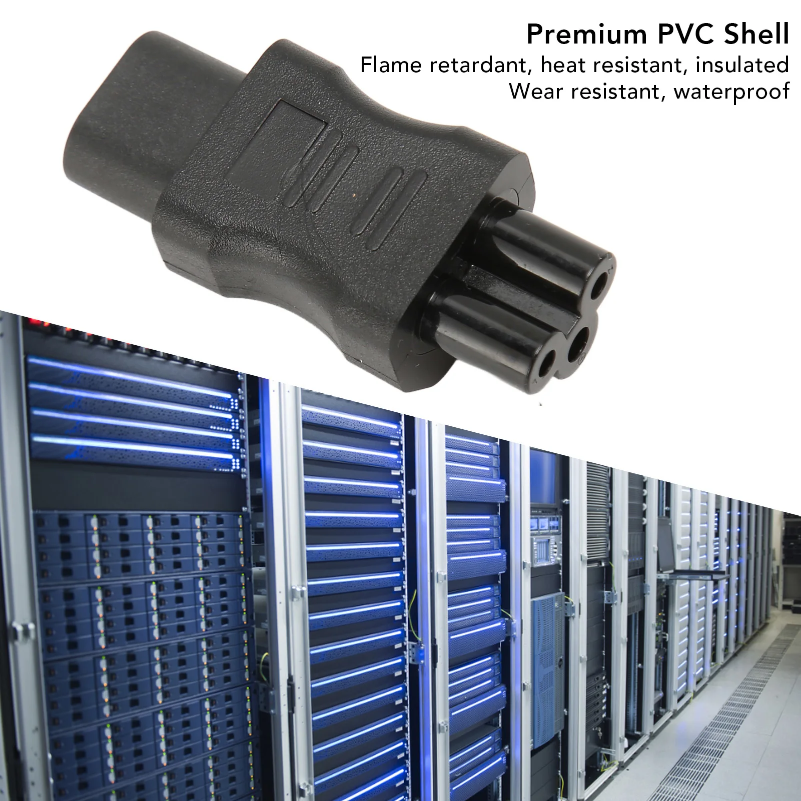 3Pcs IEC320 C8 to IEC320 C5 Power Adapter IEC320 Male C8 to Female C5 Power Socket Adapter Easy Using for PDU Chassis UPS Socket