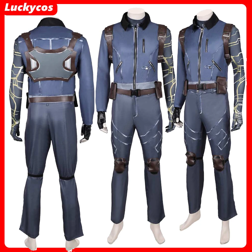

Adult Men Bucky Movie Rivals Cosplay Winter Soldier Costume Jacket Coat Pants Gloves Outfits Halloween Carnival Party Suit