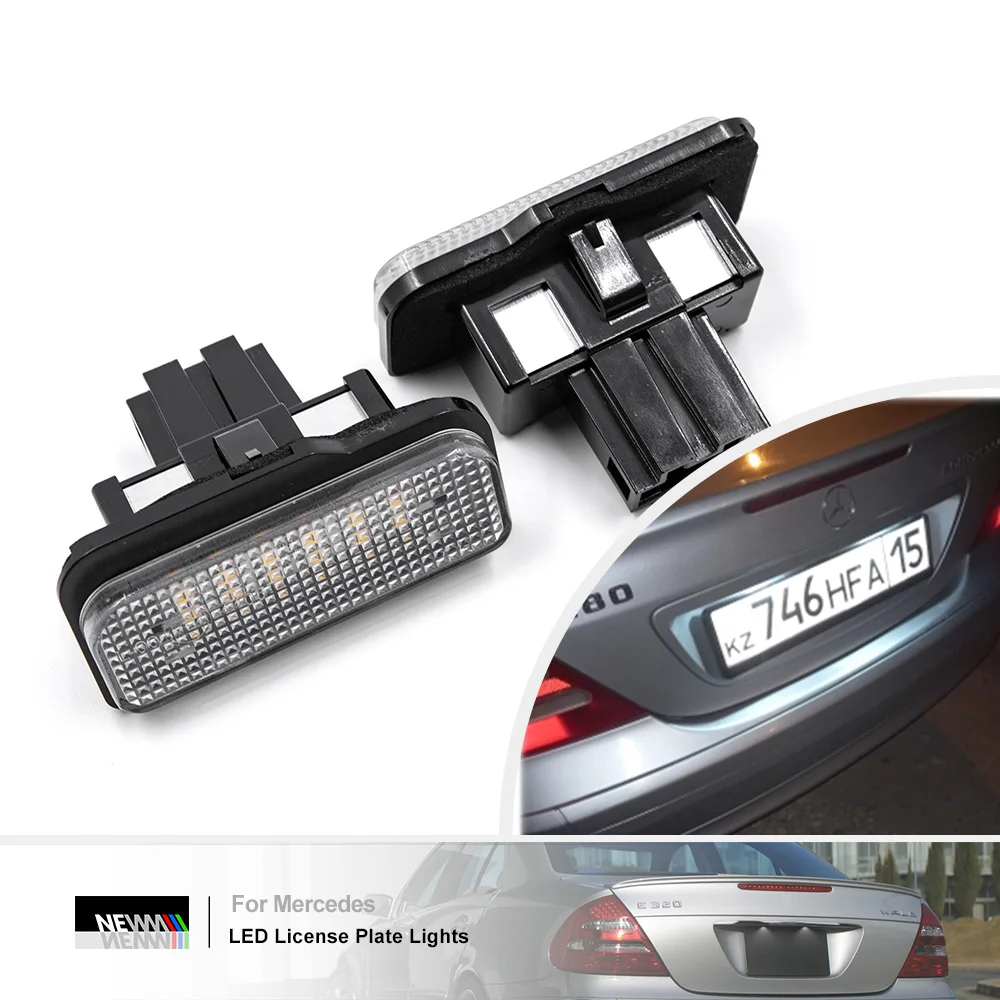 2Pcs For Mercedes Benz E-Class W211 S211 CLS-Class W219 C-Class S203 Canbus Led License Plate Lights Rear Parking Light Taillamp