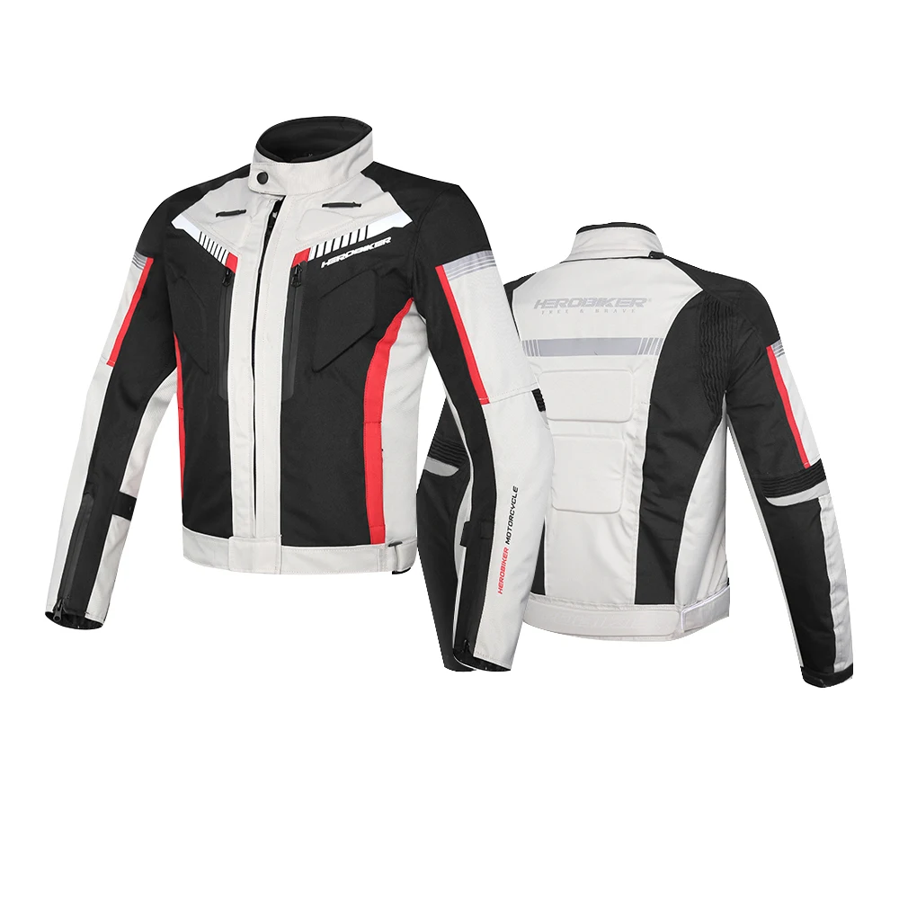 سترة دراجة نارية مقاوم للماء موتوكروس موتو عاكسة الرجال يندبروف دراجة نارية ركوب السترات القابلة للإزالة بطانة دراجة نارية القماش #5