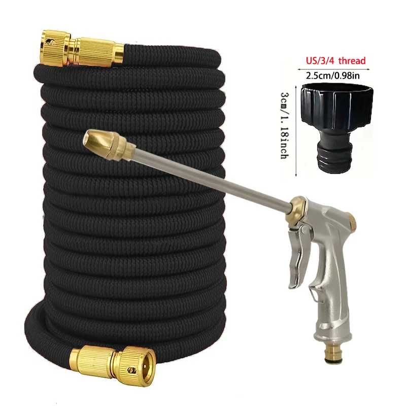 High Pressure Garden Water Hose 2.5-30 Meters Expandable Flexible Stripes Pipes for Garden Farm Irrigation Car Wash PVC Reel Gun