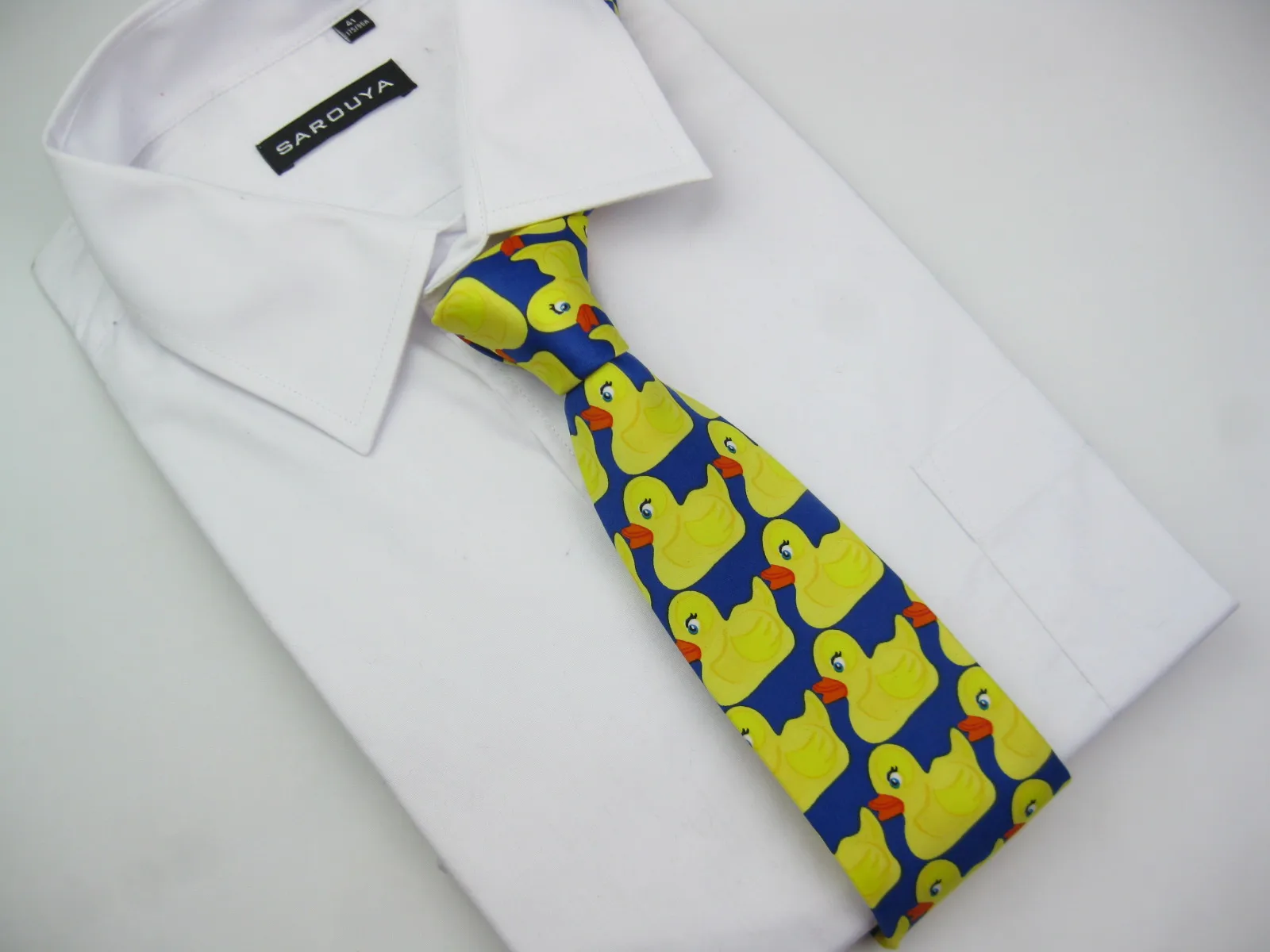 Yellow Funny Rubber Duck Tie Men's Fashion Casual Fancy Ducky Professional Necktie Fashion Wedding Cute Ducky Tie For Man 8cm