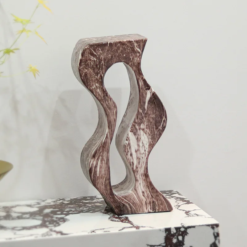 

Nordic light luxury imitation marble geometric sculpture ornaments living room dining room study wine cabinet model room home de
