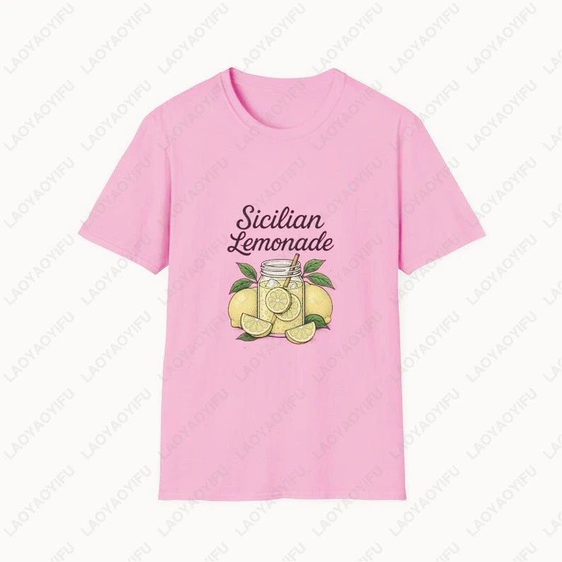 Limonada siciliana unissex softstyle camiseta diversão verão cítrico gráfico presente perfeito para amantes de limão moda algodão macio topos