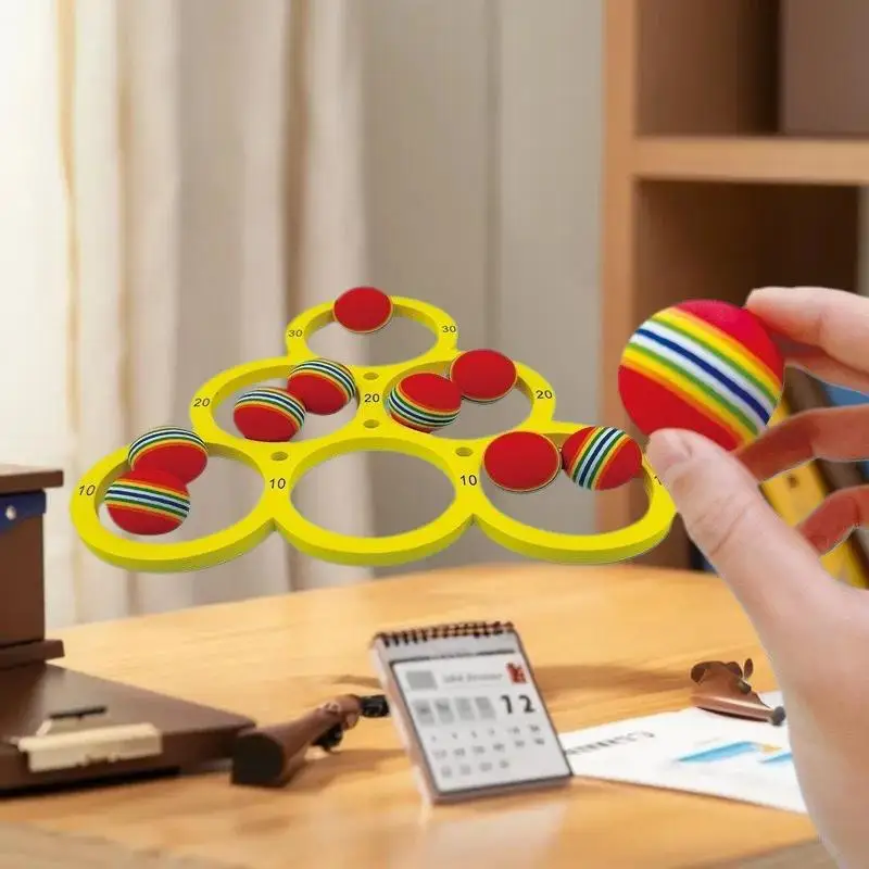 Splash Water Game Set: EVA Throwing Circle & 10/12 Rainbow Balls Pool Toy