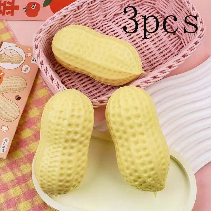 2026Peanut Cute Giant Squishy Fidget  Slow Rising Squeeze Toy Simulation Stress  Pinch Toy Novelty Funny Gift for Kids Adults