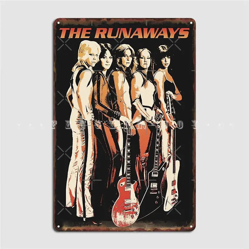 The Runaways Metal Sign Club Garage Club Funny Plaques Tin Sign Poster