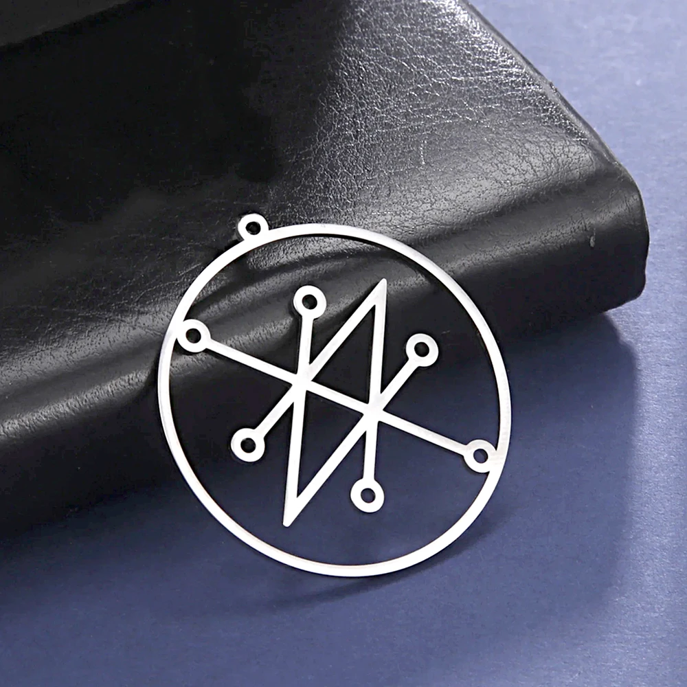 Dawapara Sigil of Azazel Demonic Symbol Pendant for Necklace Earrings Stainless Steel Charms Solomon Occult Amulet Accessories