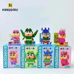 Genuine keeppley Crayon Shin-chan building blocks cosplay series Action Kamen model educational splicing children's toys kawaii