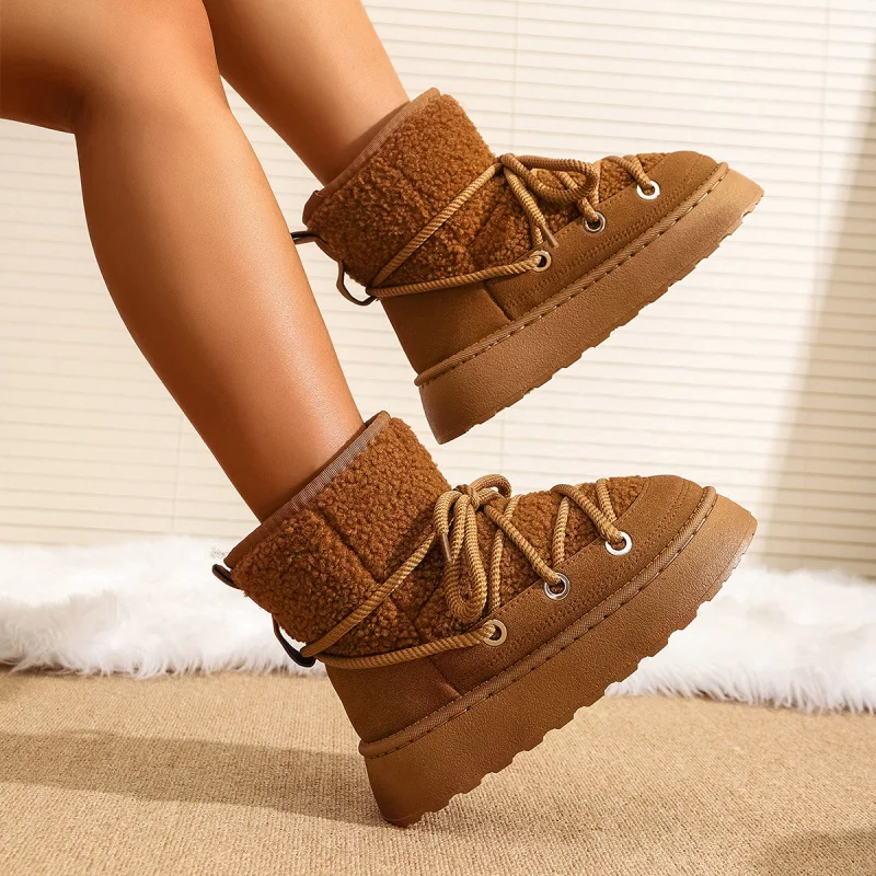 

Women's Plus Size Snow Boots2025New autumn and winter thickened fleece warm snow boots for women