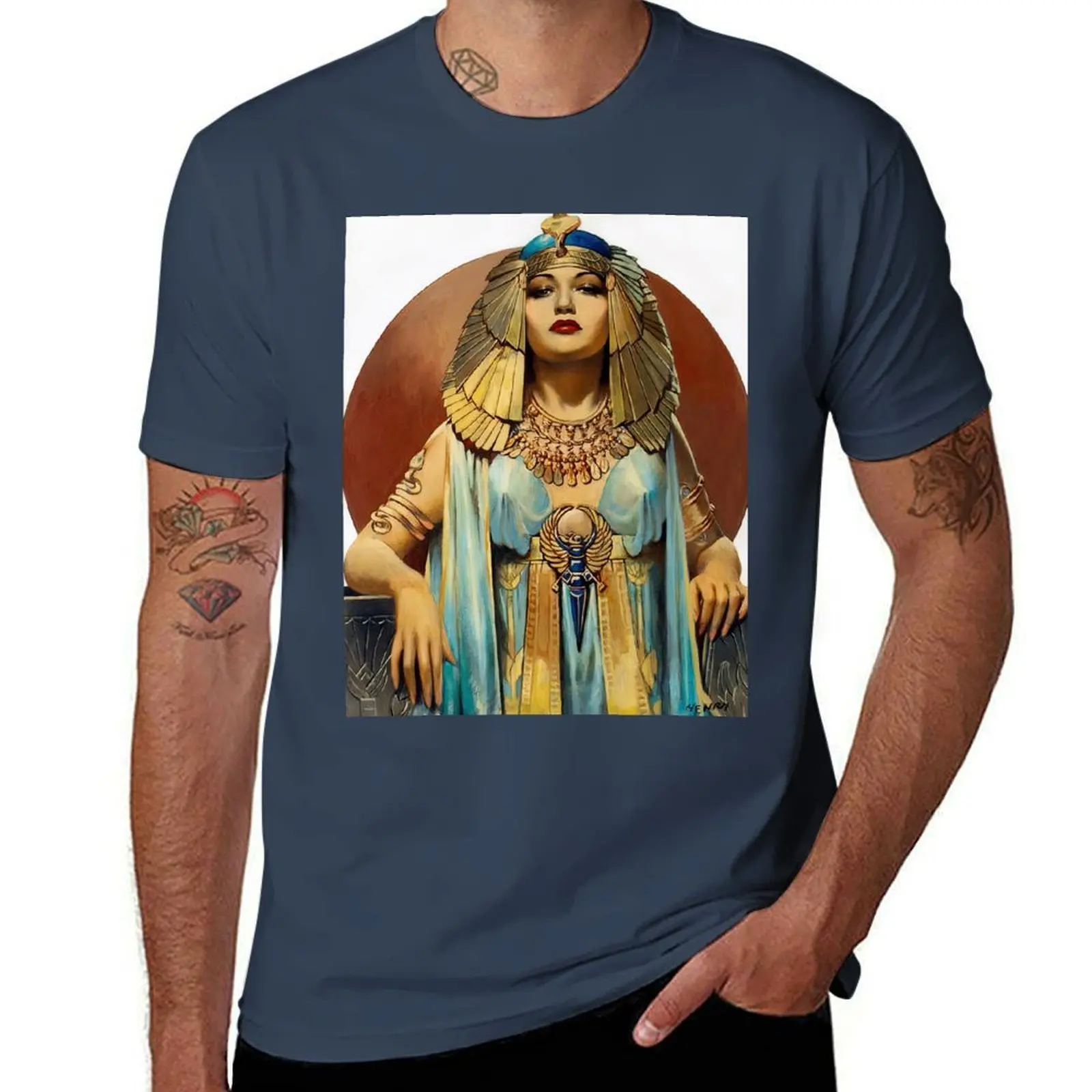 

Cleopatra Queen by Henry Clive T-Shirt mens graphic t shirts cotton tshirt 100% T-Shirt