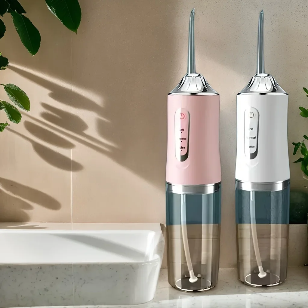 

USB портативный ирригатор для полости рта, водяная нить, стоматологические водоструйные инструменты, выбор чистки зубов, 200 мл, 4 насадки, средство для чистки полости рта
