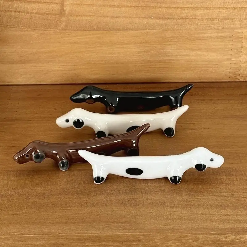 かわいいダックスフント犬セラミックペンレストキッチンダイニングテーブル装飾アクセサリー箸ホルダーペンスタンド食器オーガナイザー