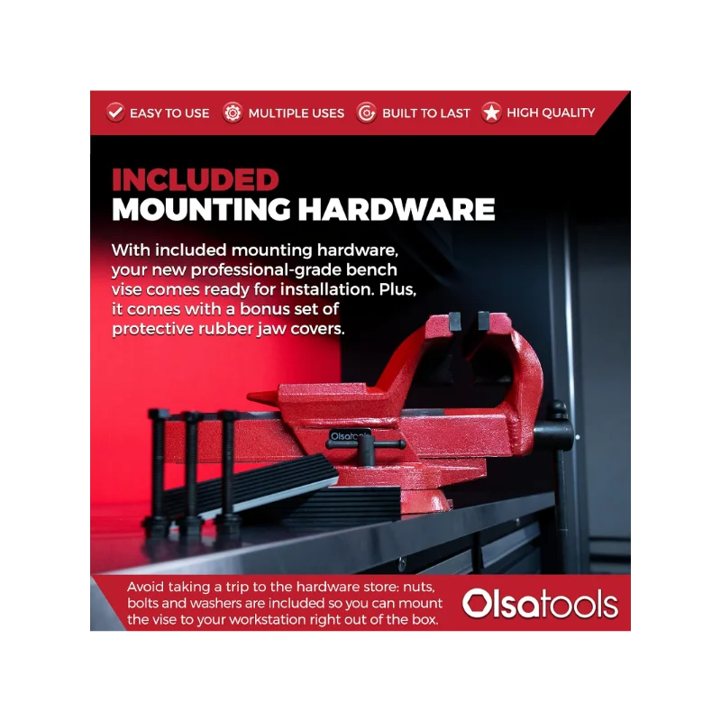 Olsa Bench Vise Tools, Giratória 360 °, 6"