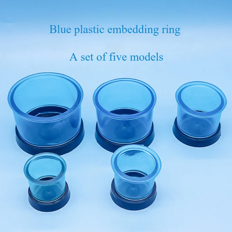 

Dental Blue Plastic Bag Equipped with A Base Inlaid Ring Buried Dental Model Package Used Denture Technicians Model Wax Package