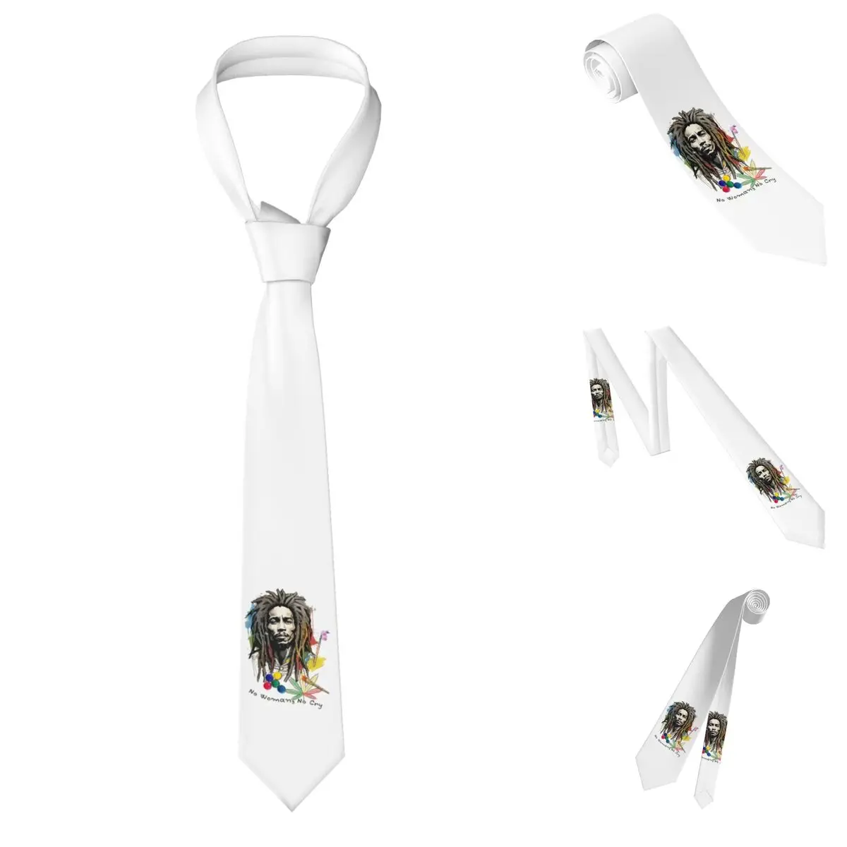 Bob Marley In Sketch Cravatta da uomo in poliestere di seta 8 cm Cravatte Accessori per feste Cravatta Gravatas classiche