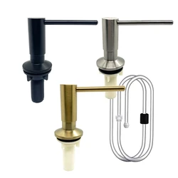 Kitchen Sink Pump Dispenser Brass Buit-in Liquid Detergent Holder Basin Soap Lotion Dispenser 1m Wire Press Dispensing Bottle