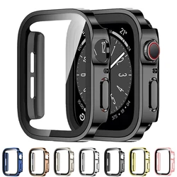 Waterproof Case For Apple Watch 7 8 9 45mm 41mm 44mm 40mm Screen Protector Cover Straight Edge Bumper IWatch 6 5 SE 4 Accessorie