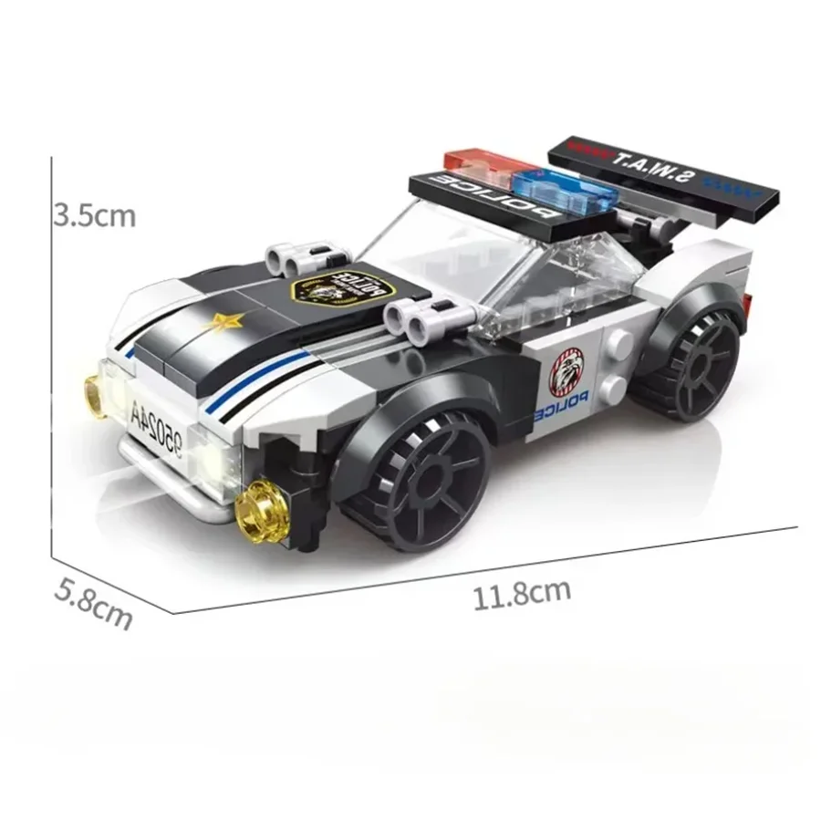 SWAT مدينة طائرة الشرطة اللبنات المزدوج الدوار هليكوبتر السيارة الشهيرة لتقوم بها بنفسك MOC الكلاسيكية نموذج الطوب للأطفال أطقم #4