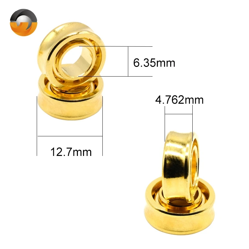 1PCS Metal Yoyo Bearing R188 U Groove Golden Ball Bearing Yoyo Standard U Surface Bearing 6.35X12.7X4.762 UR188KK