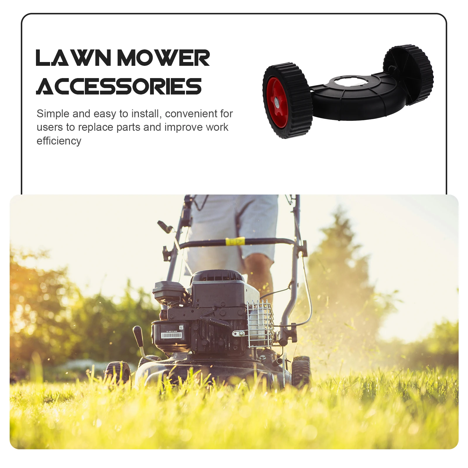 

1 Set Garden Support Caster Replacement Wheel Rubber Casters Lawn Mower Accessories Flexible Durable Stable Large Load Capacity