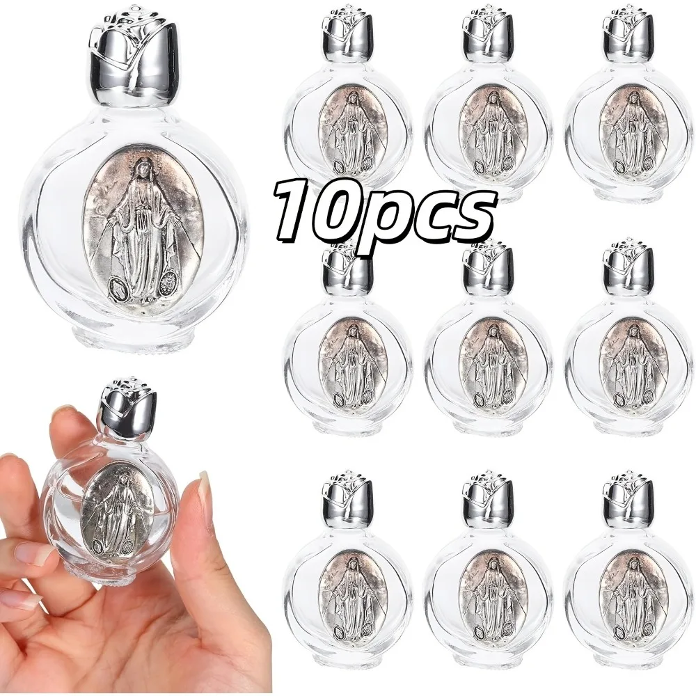 Glasflaschen für Weihwasser 0,5oz Geprägte Reise-Nachfüllflaschen Jesus für Katholische Kommunion Taufe Hochzeit Gastgeschenke – Detail 2