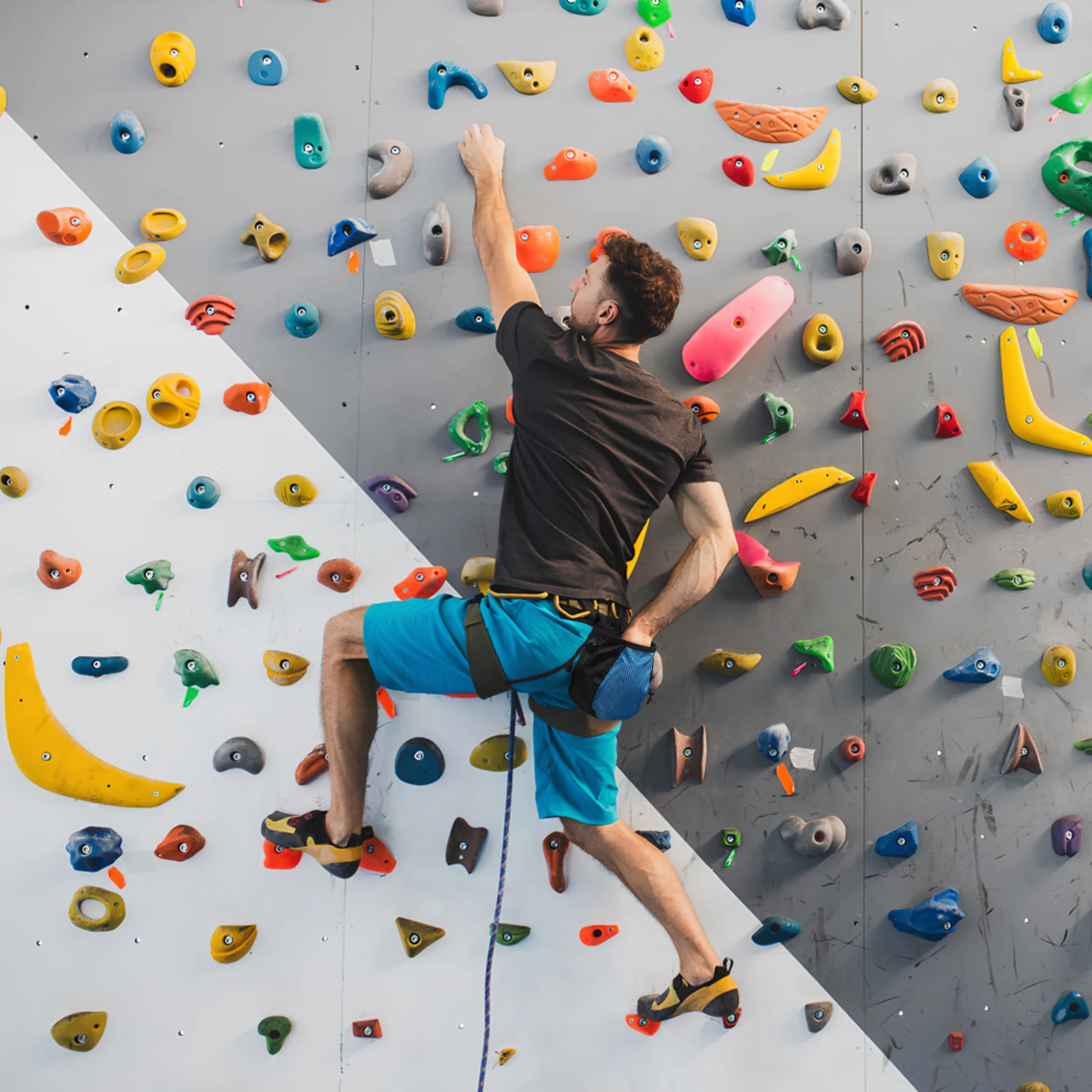 

Large Capacity Climbing Chalk Bag Rock Gymnastics Sturdy Polyester Wear Resistant Hard Brim Drawstring Closure