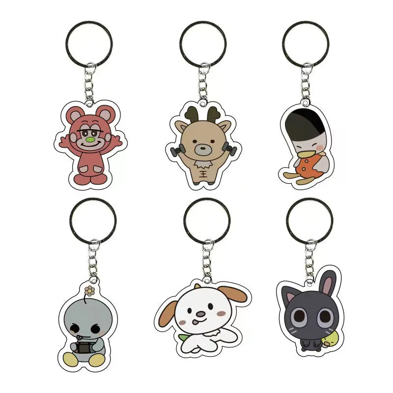 KPOP RIIZE Cartoon Merch Keychain for Women Men Kawaii Fashion Acrylic Key Ring Holder Gifts Car Bag Charm Accessories