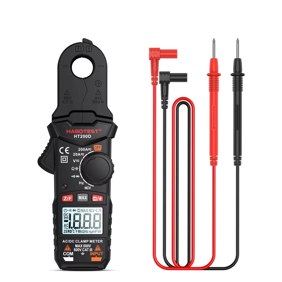 HABOTEST HT200D Mini Clamp Multimeter Electrician Ammeter Portable Digital Pocket Clamp Current Meter