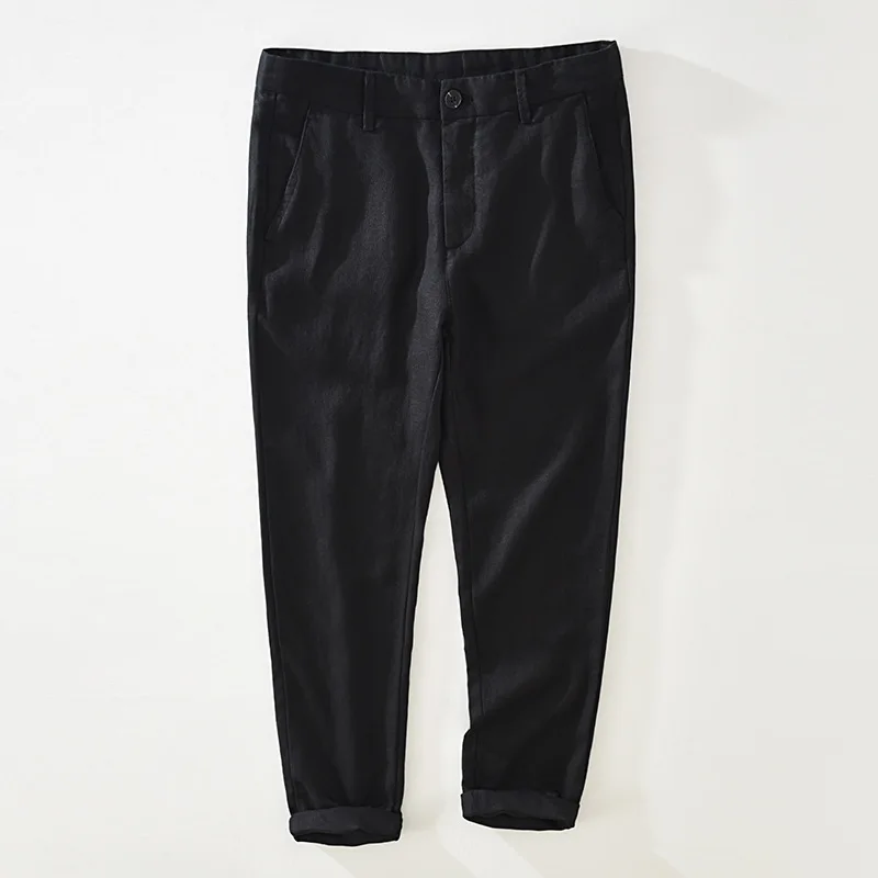 

Men's Linen Casual Pants Summer Loose Straight Leg Beachwear Breathable Comfortable Daily Wear Straight Cut mid Waist Trousers