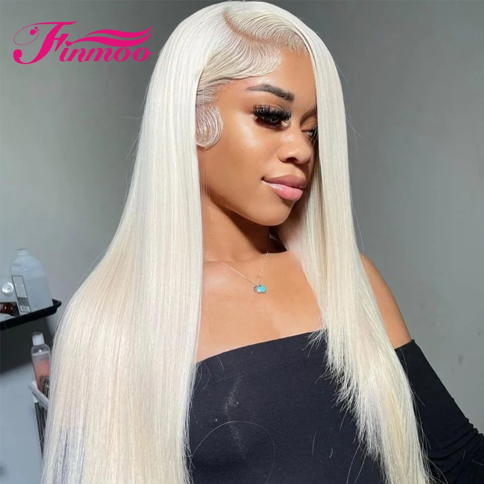 Platinum Straight Human hair Wig 13x4 HD Transparent Lace Front Human Hair Wigs For Woman 150 Density Brazilian Remy Hair Wig