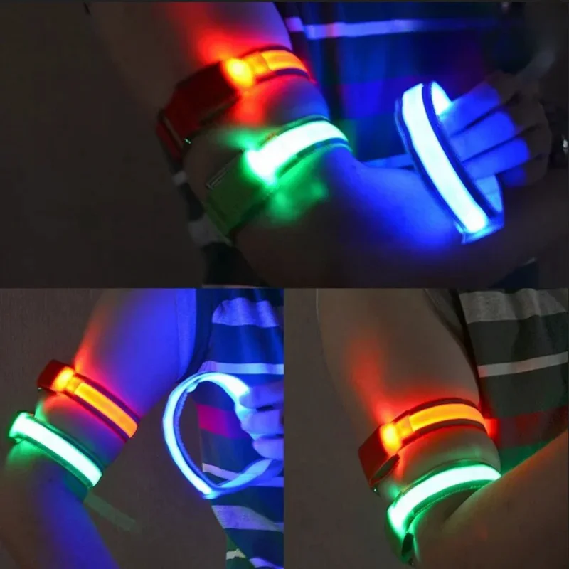 1PC Outdoor Sports Night Running Armband LED Light USB Rechargeable Safety Belt Arm Leg Warning Wristband Cycling Bike Bicy