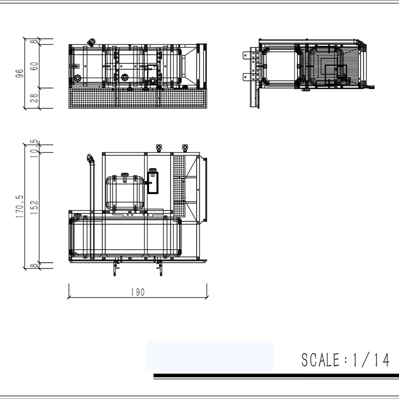 Equipamento rack 3d impresso pla tanque de combustível pode ser equipado com equipamentos eletrônicos para 1/14 tamiya rc caminhão reboque peças basculantes