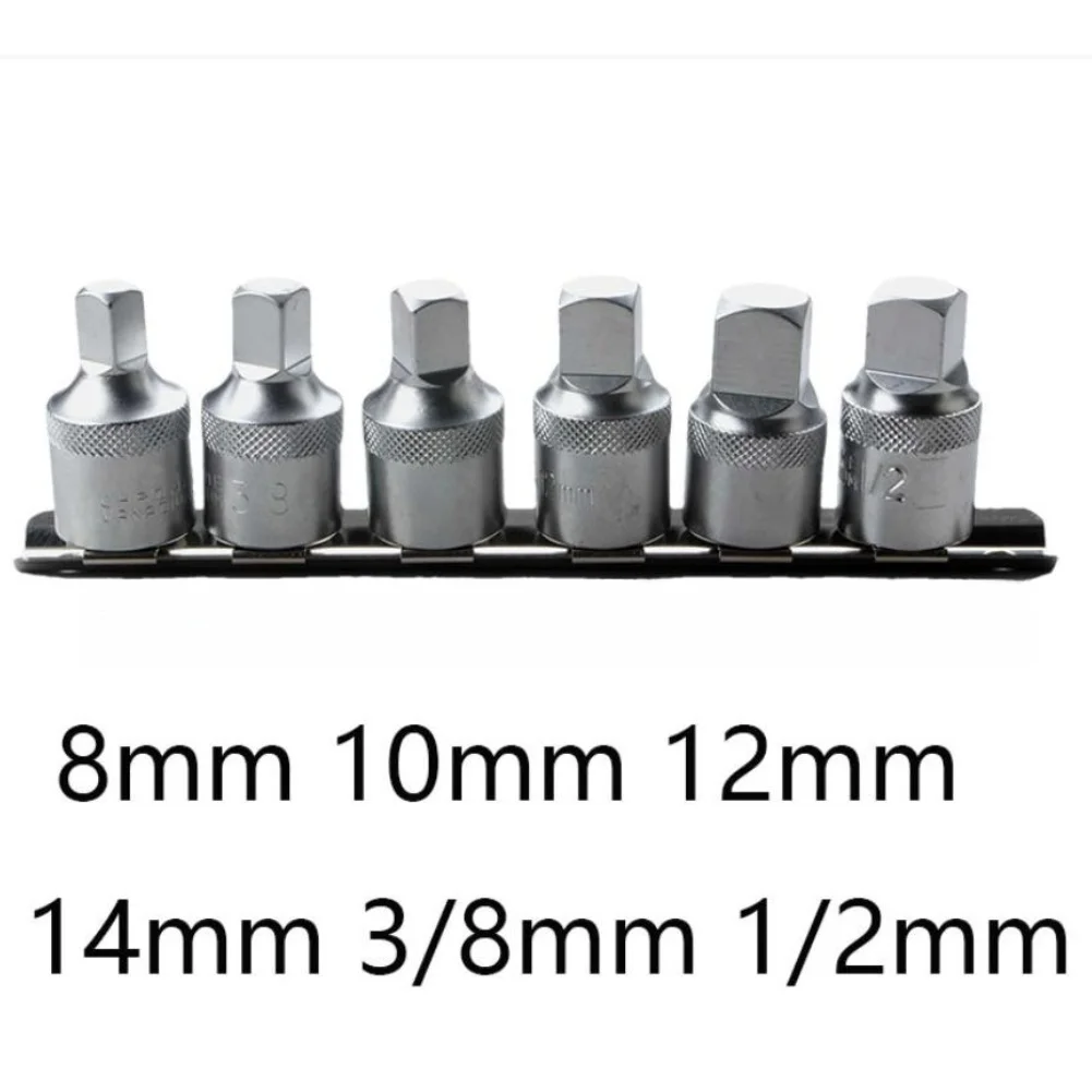 

Набор ключей для сливных пробок картера (6 шт.) с квадратным хвостовиком 1/2 дюйма, для обслуживания трансмиссии, 8, 10, 12, 14 мм, сталь 3/8