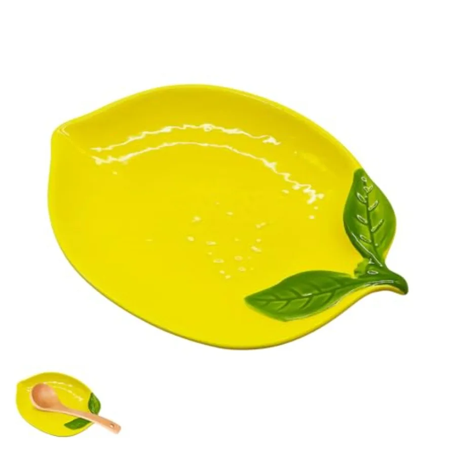 

Lemon Ceramic Spoon Rest for Stove Top and en Counter Utel Holder for Cooking Spoons Spatulas Non-Slip Base Dishwasher Safe Ye