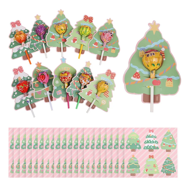 5/10Pcs Weihnachten Lutscher Papier Karten Cartoon Santa Claus Lebkuchen Mann Kinder Süßigkeiten Geschenke Paket Verpackung Neue Jahr weihnachten Dekor
